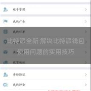 比特派全新 解决比特派钱包使用问题的实用技巧