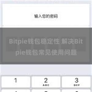 Bitpie钱包稳定性 解决Bitpie钱包常见使用问题