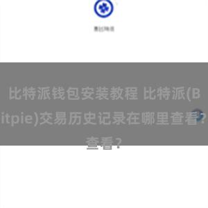 比特派钱包安装教程 比特派(Bitpie)交易历史记录在哪里查看？