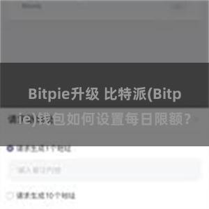 Bitpie升级 比特派(Bitpie)钱包如何设置每日限额？